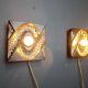 Pair of ceramic brutalist wall lamps by Pan Leuchten, 1960s