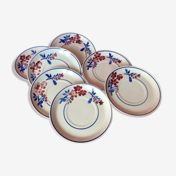 Set of 7 porcelain dessert plates