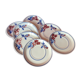 Set of 7 porcelain dessert plates