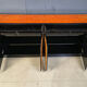 Vintage lacquer and burl wood credenza, 1980s