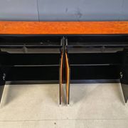 Vintage lacquer and burl wood credenza, 1980s