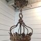 Lantern with fleur-de-lys crown in bronze 19th