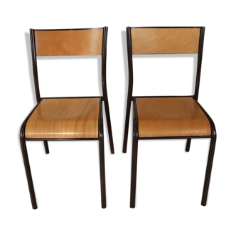 Pair of vintage Mullca school chairs