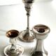 Vintage chrome metal candle holders