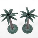 Set of brass candle holders