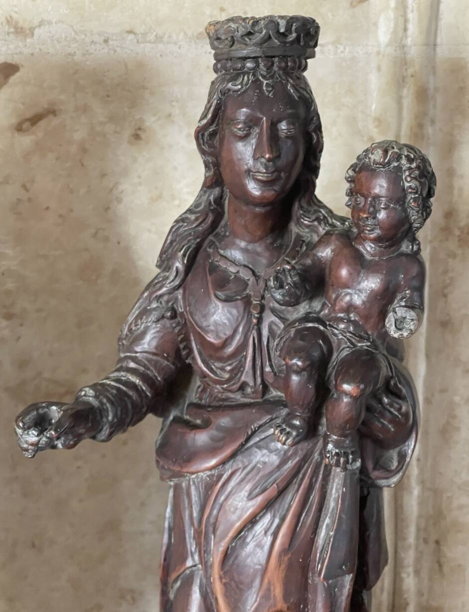 Virgin and Child - Wooden sculpture - 33 cm - France - 18th century