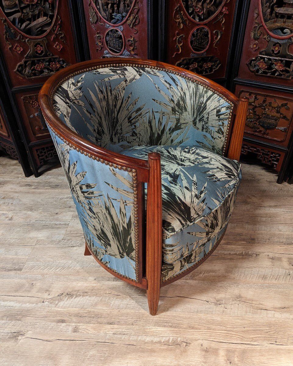 Pair of Art Deco mahogany armchairs