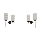 Paire d'appliques asymétriques double