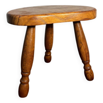 Petit tabouret ou porte plante tripode en chêne
