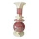 Vintage Patchwork Onyx Vase – Pink & White Stone, Handcrafted (ca. 1970s)