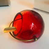 Vintage Ashtray • Frosted Crystal • Copper • Marita Voigt • Harzkristall • Space Age • 1970