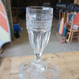 6 flûtes en verre épais ciselé