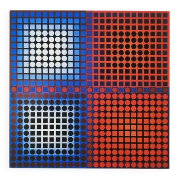 1970s Victor Vasarely Limited numbered Edition Lithograph.