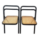 Pair of Italian caned chairs by Giorgio Cattelan for Cidue.