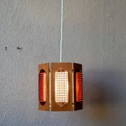 Scandinavian suspension teak pressed glass Wiktor Berndt A-lighting 1960s