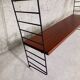 Vintage wall shelf in teak and black metal String Tomado style