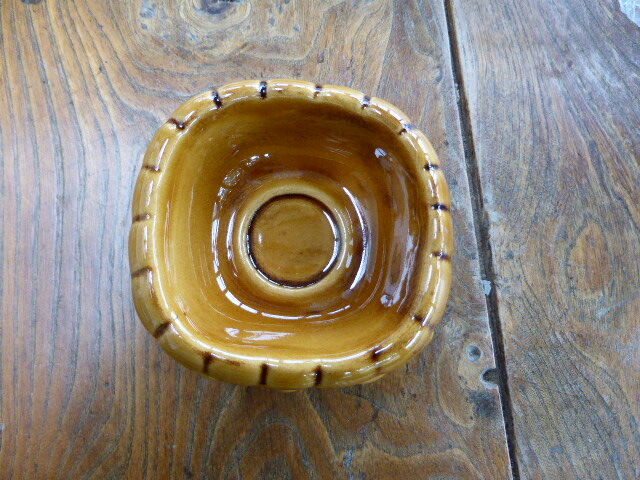 Ashtray ceramic glazed beige/Brown vintage 1970