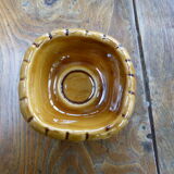 Ashtray ceramic glazed beige/Brown vintage 1970