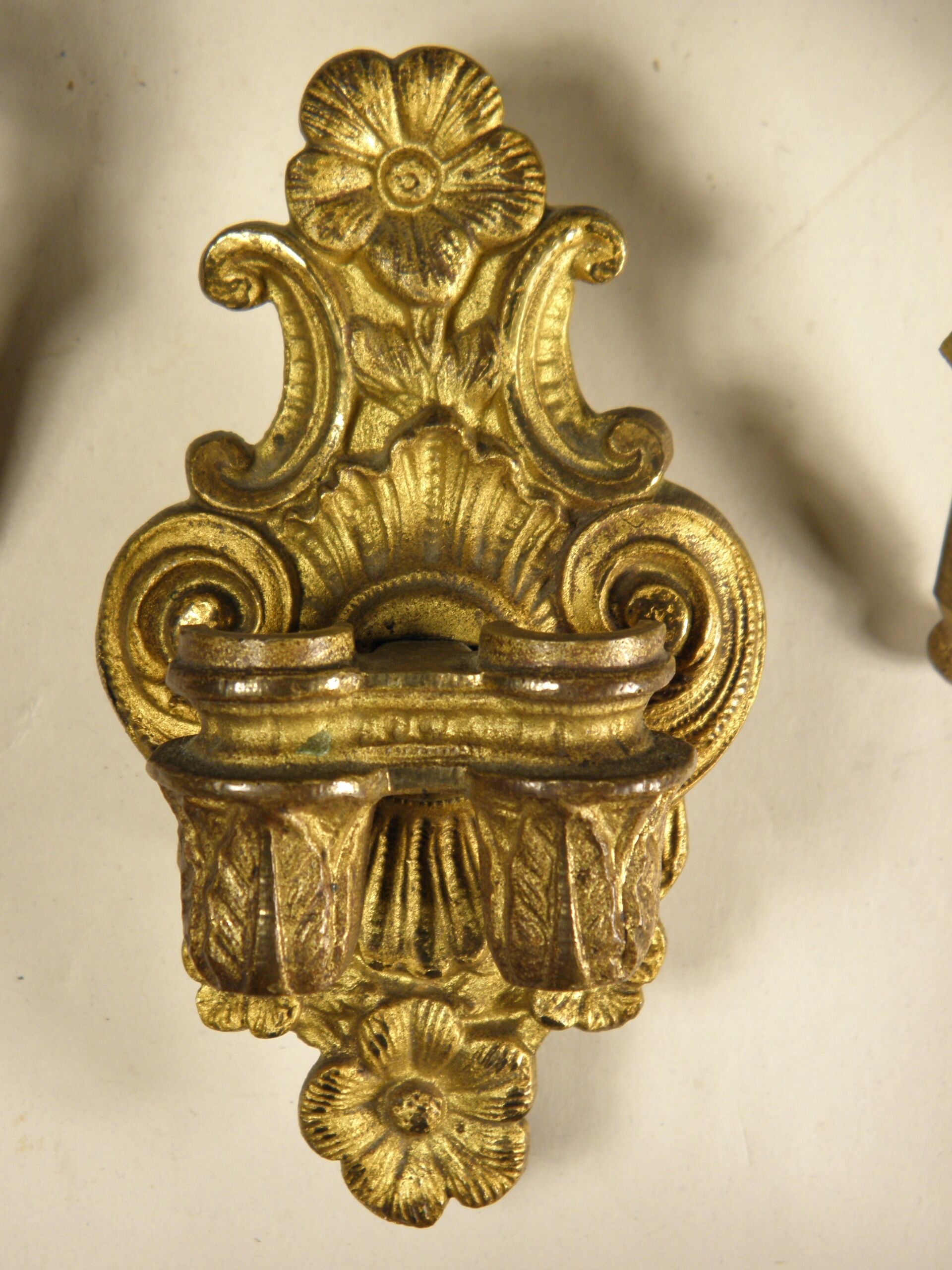 Pair of gilded brass chandeliers