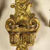 Pair of gilded brass chandeliers
