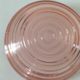 Duo of orange-pink pressed glass bowls