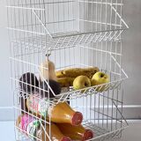 Trio of stackable steel wire baskets vintage italy