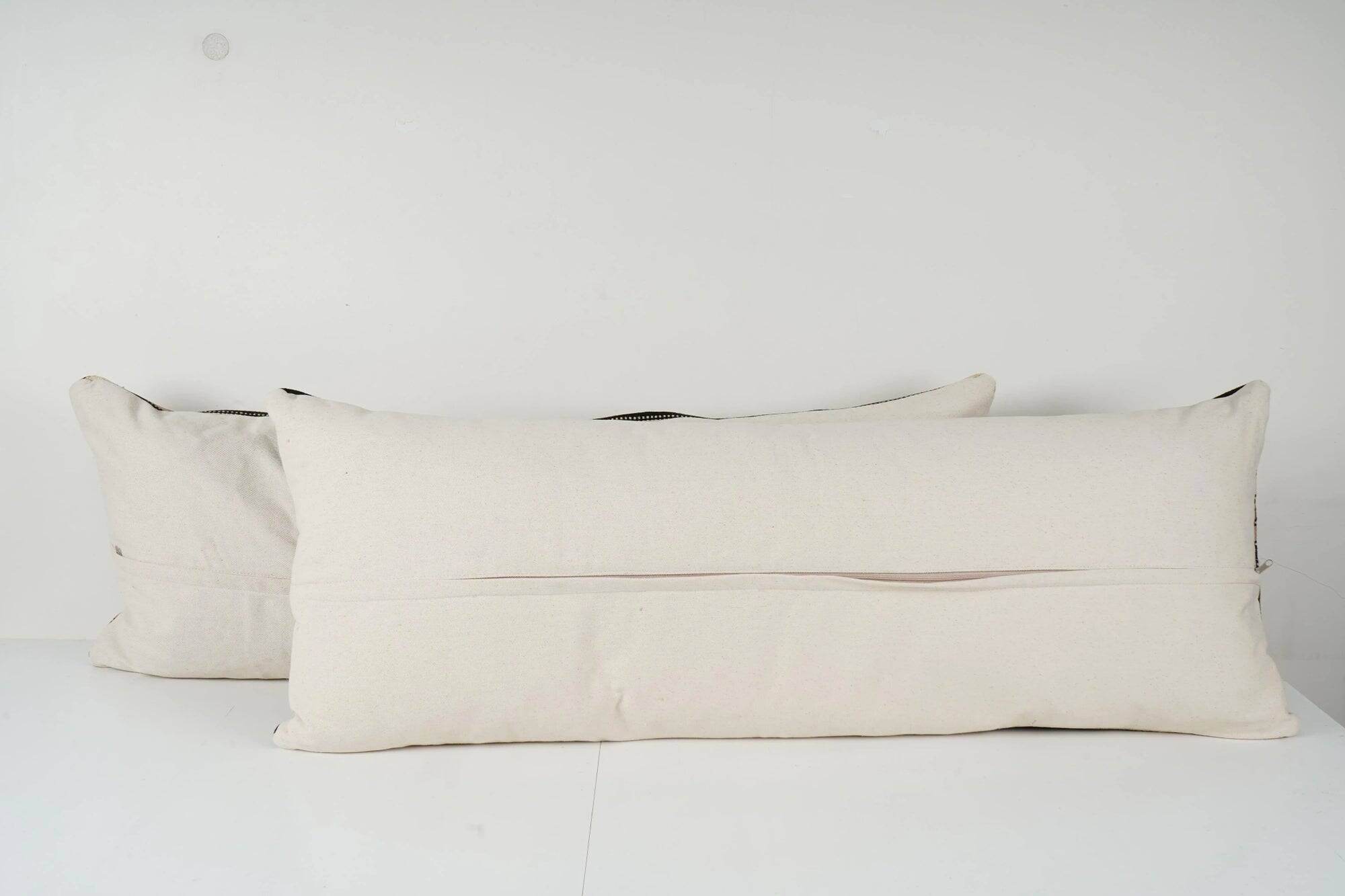 Set of 2 vintage kilim cushion covers 46x122 cm