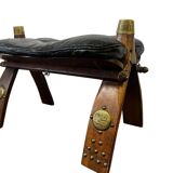 Pouf en bois vintage / banc de chameau / repose-pieds