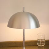 Rare little mushroom lamp brushed steel space age 1970