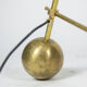 Floor lamp in perforated sheet metal and gilded brass, 1960s