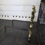 Pair of Empire neoclassical bronze andirons