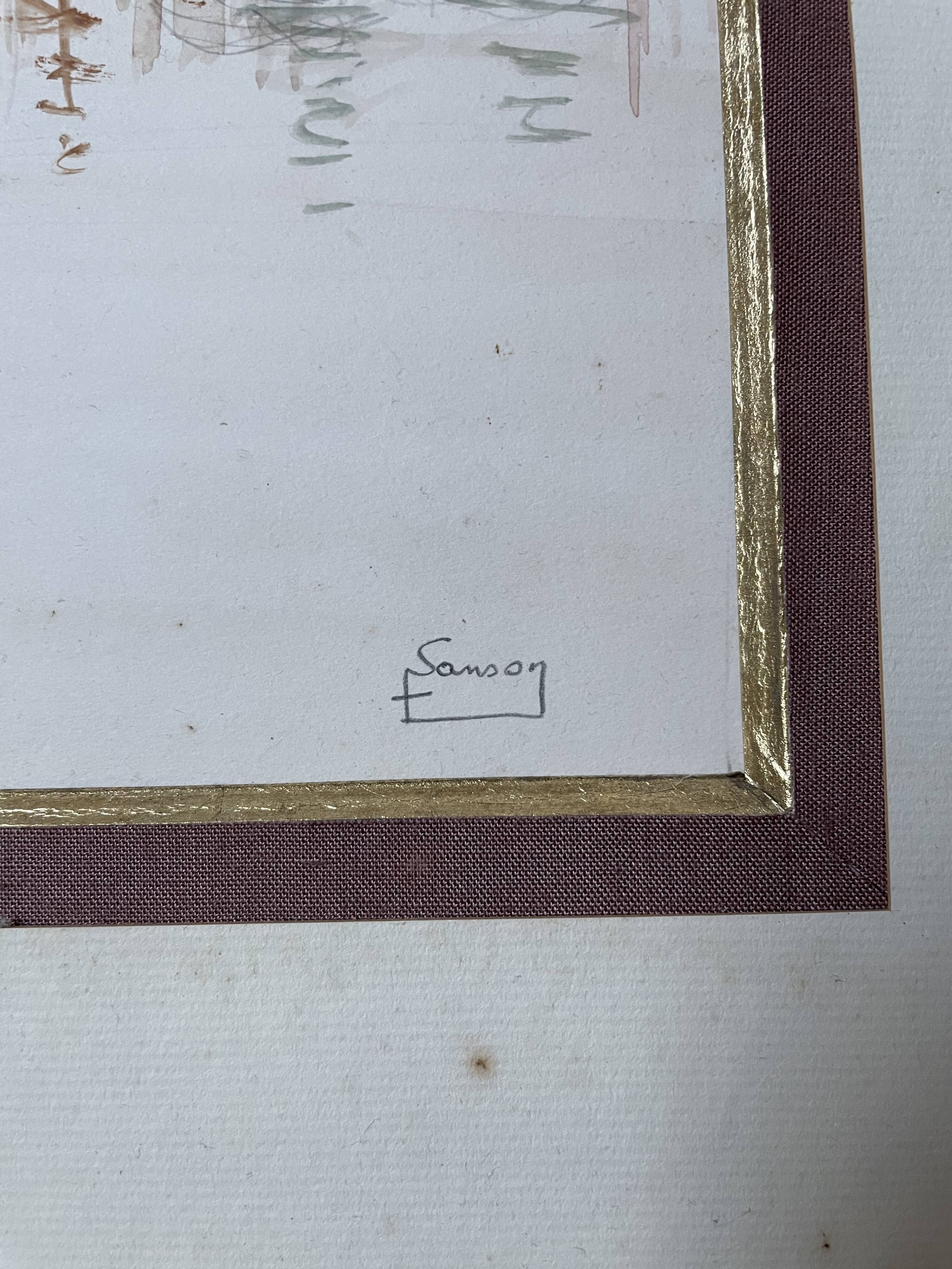 Watercolor painting honfleur brittany