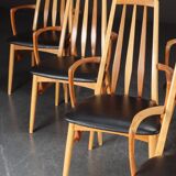 Series of 8 Scandinavian design armchairs 1960s