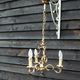 Birdcage chandelier in Bronze with 3 arms nice long chain French vintage