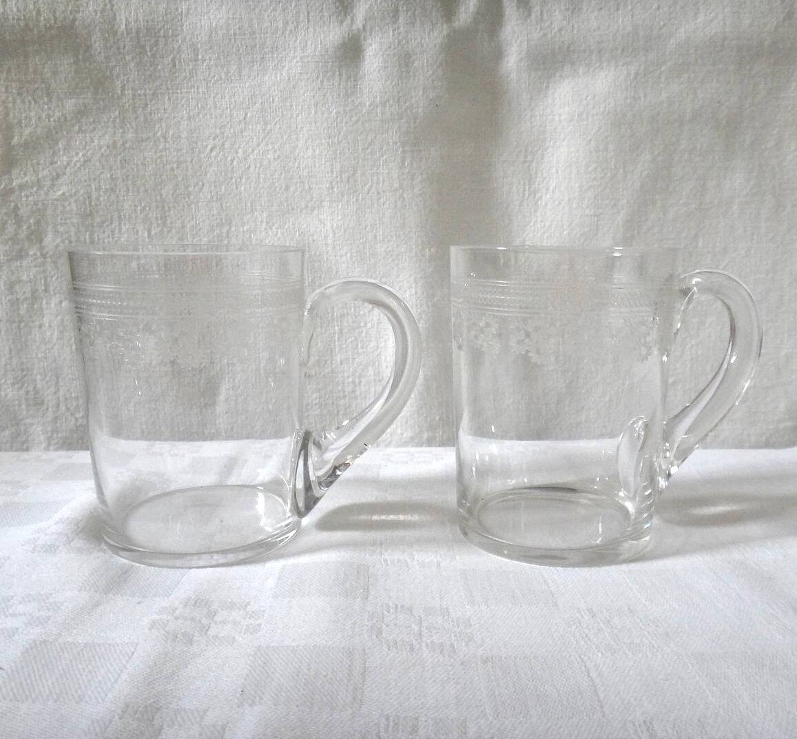 Baccarat pompadour 2 tea glasses crystal
