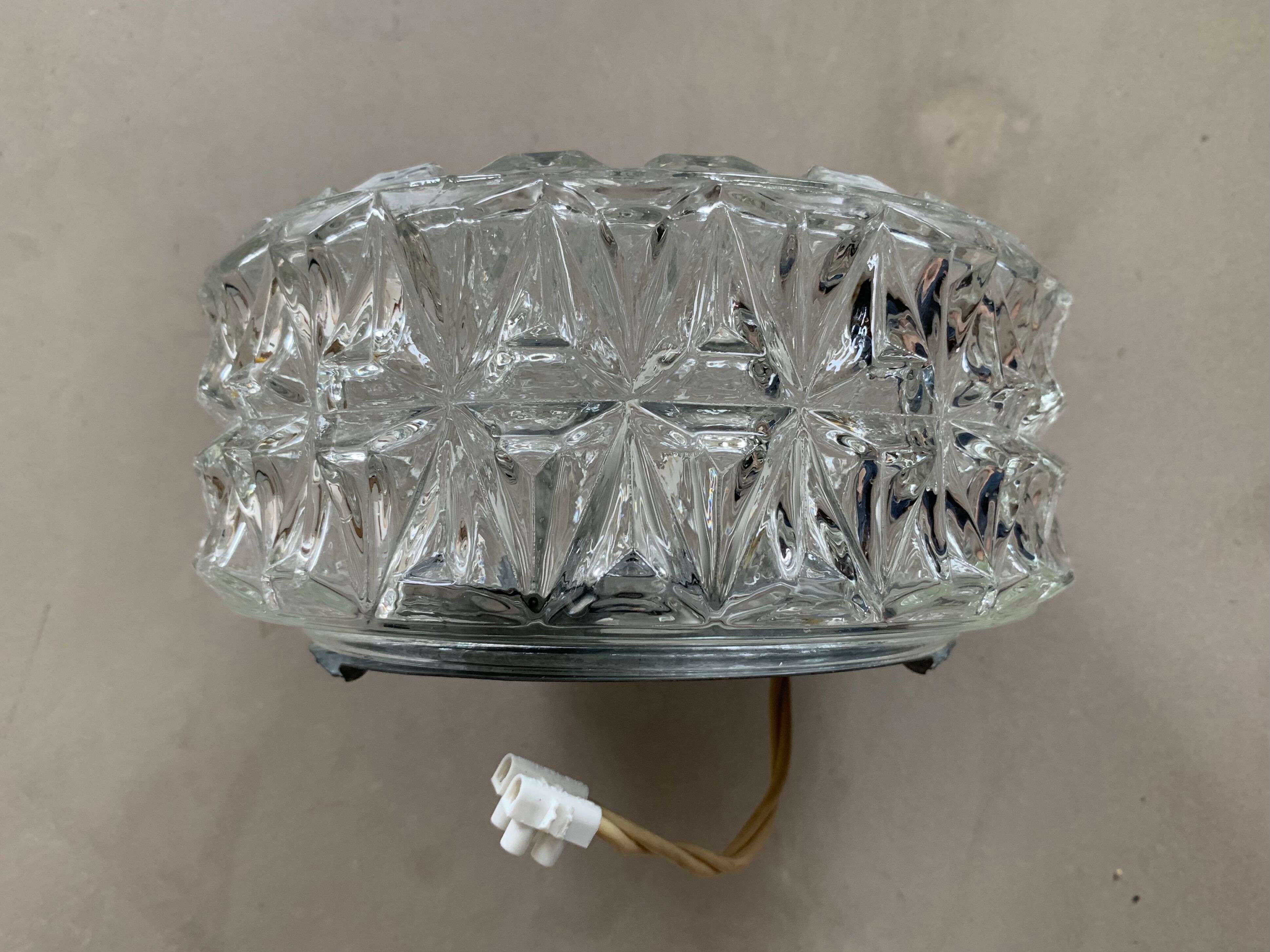 Vintage glass wall or ceiling lamp