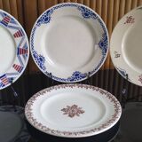 4 old mismatched plates Gien, St Amand, K&G Lunéville