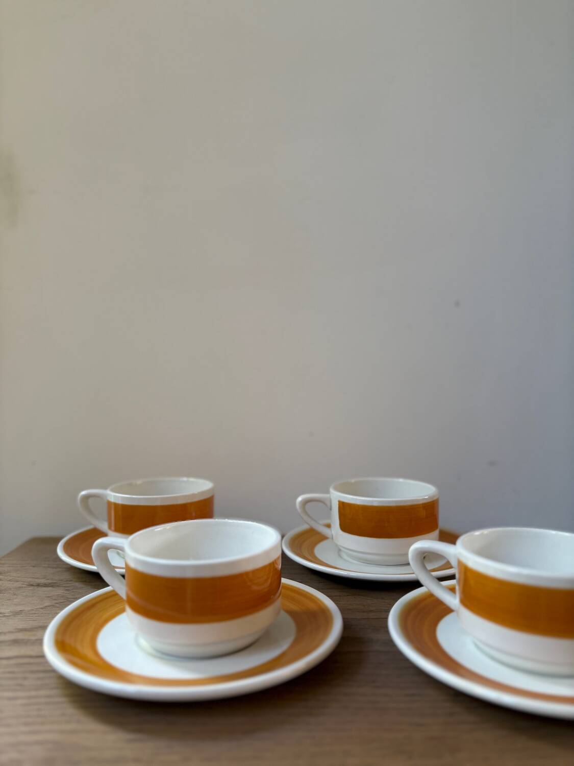 4 Luneville cups and saucers, Florence model, vintage