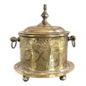 Old engraved brass box or casket