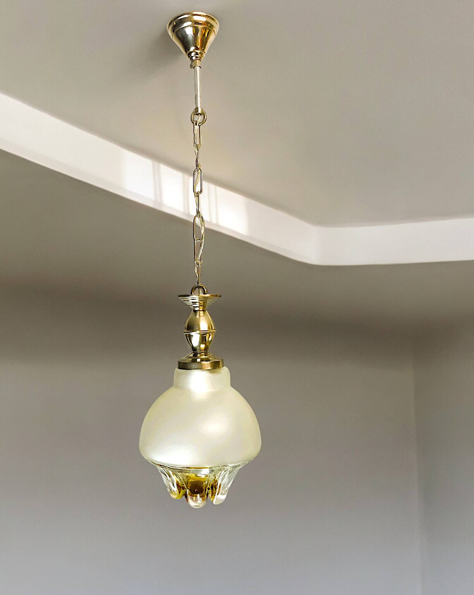 Italian Mazzega style Glass Hanging Lamp