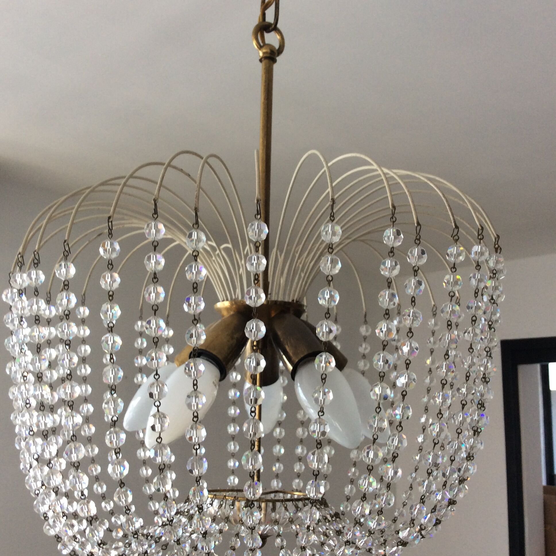 Chandelier crystal stamp basket