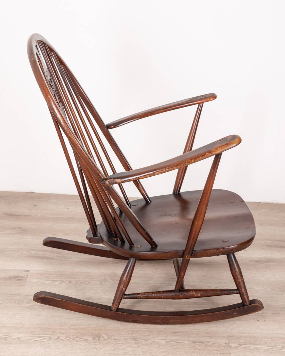 VINTAGE ROCKING CHAIR 50'S MOD. 316 DESIGN LUCIAN ERCOLANI FOR ERCOL