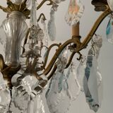 Bronze chandelier and crystal tassels, Louis XVI style