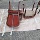 Pair of armchairs with Louis Philippe style footrests in walnut