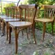 Lot de 8 chaises de bistrot vintage 1950