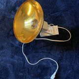 Lampe à pince Lita en métal doré et blanc