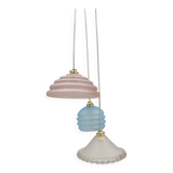 Triple frosted glass pendant light