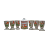 Ensemble de 6 mazagrans en grès pour tisane & 1 pot à tisane