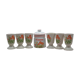 Set of 6 stoneware mazagrans for herbal tea & 1 herbal tea pot