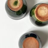 handmade ceramic service: 6-piece glazed stoneware coffee cups